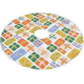 Groovy Retro Kerstmis Feestelijke Kleurrijke Gesch Kerstboom Rok (Gekanteld)