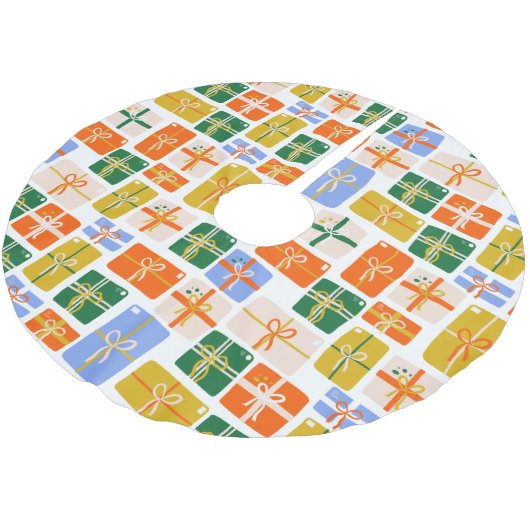 Groovy Retro Kerstmis Feestelijke Kleurrijke Gesch Kerstboom Rok (Gekanteld)