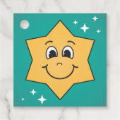 Groovy retro kerstster smiley bedankjes labels (Voorkant)