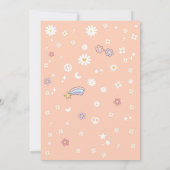 Groovy Retro Kids Birthday Invitation Kaart (Achterkant)