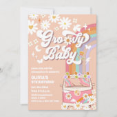 Groovy Retro Kinderen Verjaardagsuitnodiging Kaart (Voorkant)