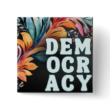 Groovy Retro Kleurrijke Helder Statement Democrati