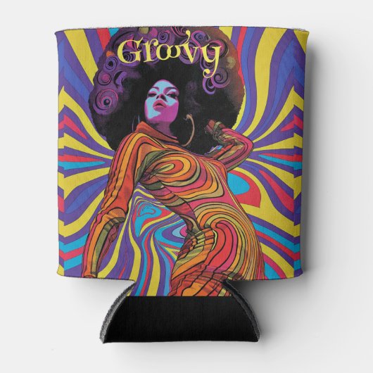 Groovy Retro Koelbox Blikjeskoeler (Voorkant)