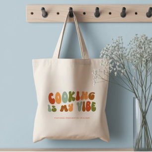 Groovy Retro Koken is Mijn Vibe, Chef, Kok, Eten Tote Bag