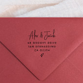 Groovy Retro Koppels Namen & Retouradres Rubberstempel