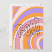 Groovy Retro Kostuums & Cocktails Halloween Party Kaart (Achterkant)