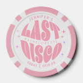 Groovy Retro Laatste Disco Bachelorette Weekend Pa Poker Chips (Achterkant)