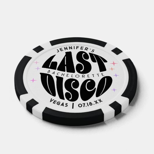 Groovy Retro Laatste Disco Bachelorette Weekend Pa Poker Chips (Enkel)