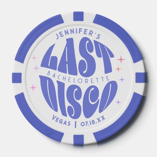 Groovy Retro Laatste Disco Bachelorette Weekend Pa Poker Chips (Voorkant)