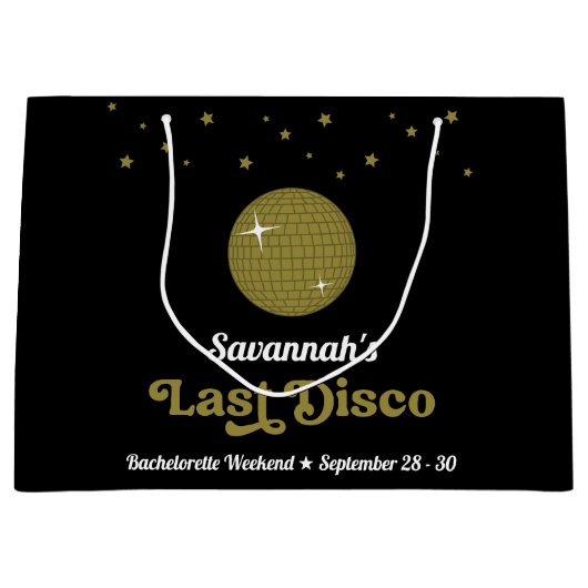 Groovy Retro Laatste Disco Bruid Bruidsfeest Groot Cadeauzakje (Voorkant)