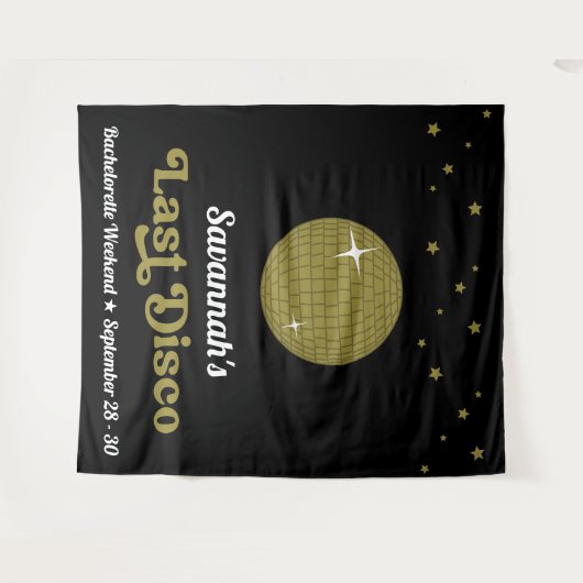 Groovy Retro Laatste Disco Bruid Hen Party Wandkleed (Voorkant (horizontaal))