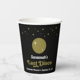 Groovy Retro Laatste Disco Bruid Meidenavakantie Papieren Bekers