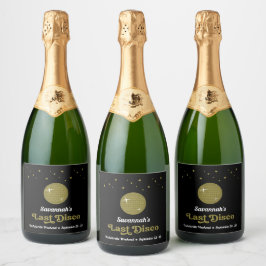 Groovy Retro Laatste Disco Bruid Meisjes Uitje Sparkling Wijnetiket