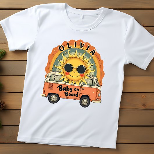 Groovy Retro Lachende Baby Zon