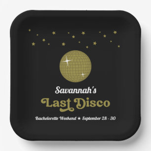 Groovy Retro Last Disco Bride Bachelorette Party Papieren Bordje