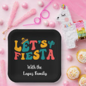 Groovy Retro Laten we feestvieren Papieren Bordje (Feest)