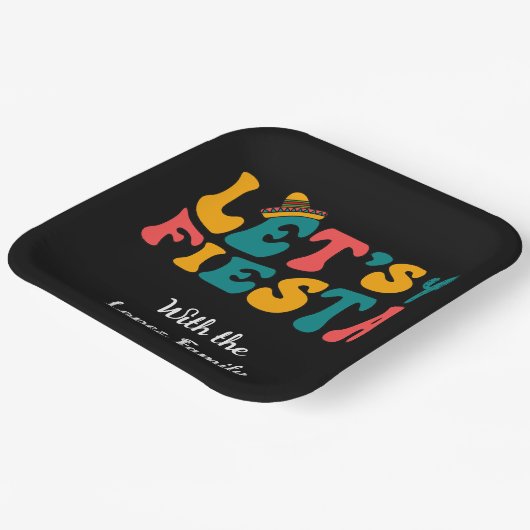 Groovy Retro Laten we feestvieren Papieren Bordje (Gebogen)