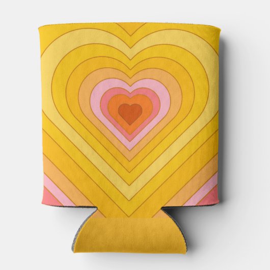 Groovy Retro Layered Heart Blikjeskoeler (Achterkant)