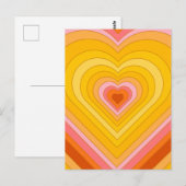 Groovy Retro Layered Heart Briefkaart (Voorkant / Achterkant)