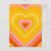 Groovy Retro Layered Heart Briefkaart (Voorkant)