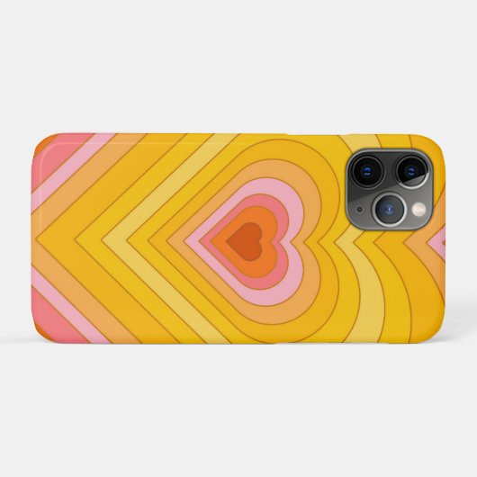 Groovy Retro Layered Heart Case-Mate iPhone Case (Achterkant (horizontaal))
