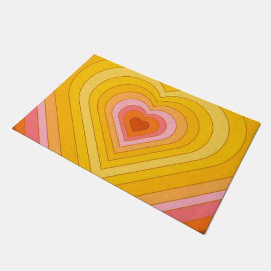 Groovy Retro Layered Heart Deurmat (Schuin)
