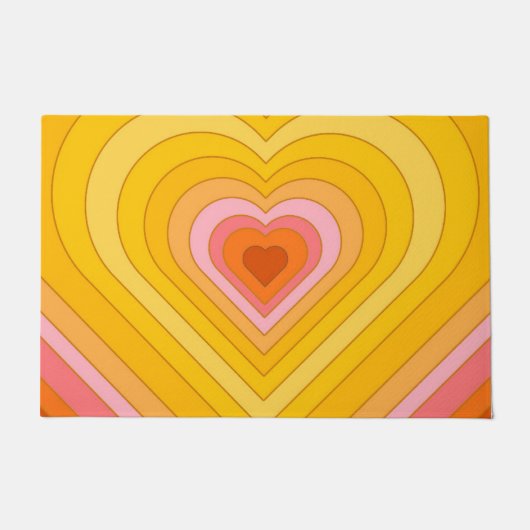 Groovy Retro Layered Heart Deurmat (Voorkant)