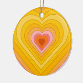 Groovy Retro Layered Heart Keramisch Ornament (Links)