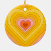 Groovy Retro Layered Heart Keramisch Ornament (Achterkant)