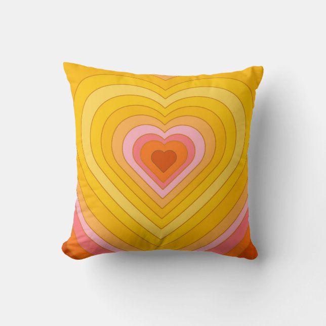 Groovy Retro Layered Heart Kussen (Voorkant)