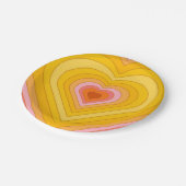 Groovy Retro Layered Heart Papieren Bordje (Gekanteld)