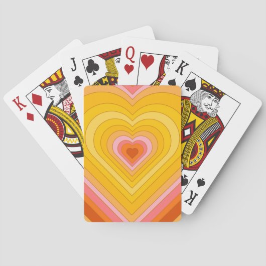Groovy Retro Layered Heart Pokerkaarten (Achterkant)