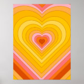 Groovy Retro Layered Heart Poster (Voorkant)