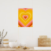 Groovy Retro Layered Heart Poster (Keuken)