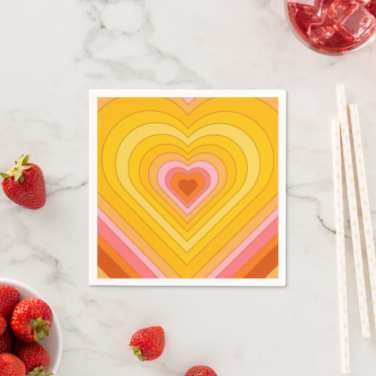 Groovy Retro Layered Heart Servet (Insitu)