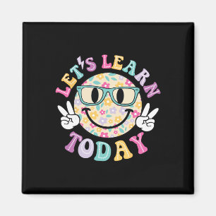 Groovy Retro Leren we vandaag Docent Student Rug Magneet