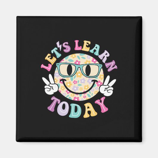 Groovy Retro Leren we vandaag Docent Student Rug Magneet (Voorkant)