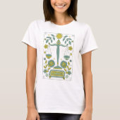 Groovy Retro Libra Horoscope Astrology Green T-shirt (Voorkant)