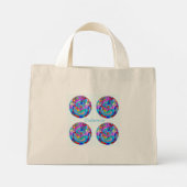 Groovy retro liefdescirkel 70 mini tote bag (Achterkant)