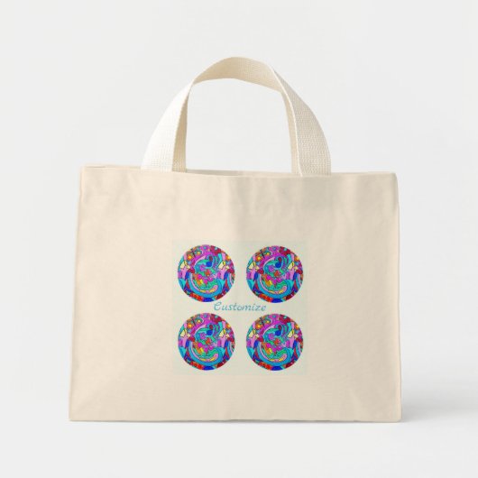 Groovy retro liefdescirkel 70 mini tote bag (Voorkant)