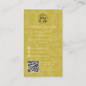 Groovy retro lime groen logo qr code Make-up Visitekaartje (Achterkant)