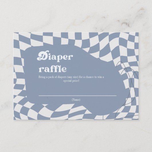 Groovy Retro Luier Raffle Baby shower Informatiekaartje (Voorkant)