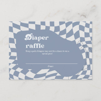 Groovy Retro Luier Raffle Baby shower Informatiekaartje