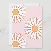 Groovy Retro Madelief Boho Oranje Roze Verjaardag Kaart (Achterkant)