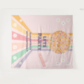 Groovy Retro Madelief Disco Verjaardag Achtergrond Wandkleed (Voorkant (horizontaal))