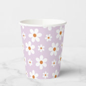 Groovy Retro Madelief Paars Papieren Bekers (Links)