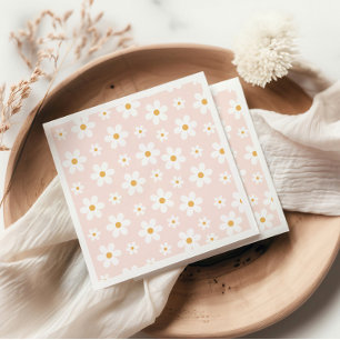Groovy Retro Madelief Roze Servetten