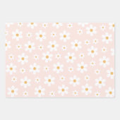 Groovy Retro Madeliefje Roze Inpakpapier Vel (Voorkant 2)
