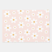 Groovy Retro Madeliefje Roze Inpakpapier Vel (Voorkant)