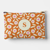 Groovy Retro Madeliefjes Patroon op oranje monogra Etui (Achterkant)